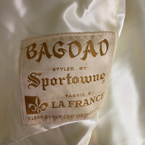 Vintage Ivory Faux Fur Coat Bagdad Styled by Sportowne Fabric by LaFrance - Picture 12 of 16